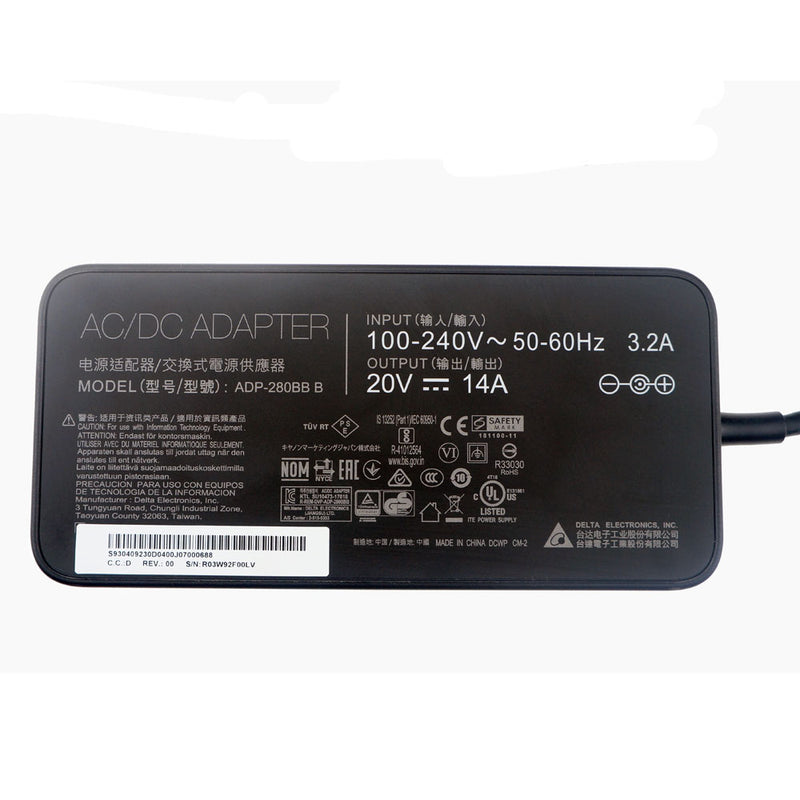 New Original DELTA 280W AC Adapter for MSI GP65 Leopard 95F ADP-280BB B Laptop