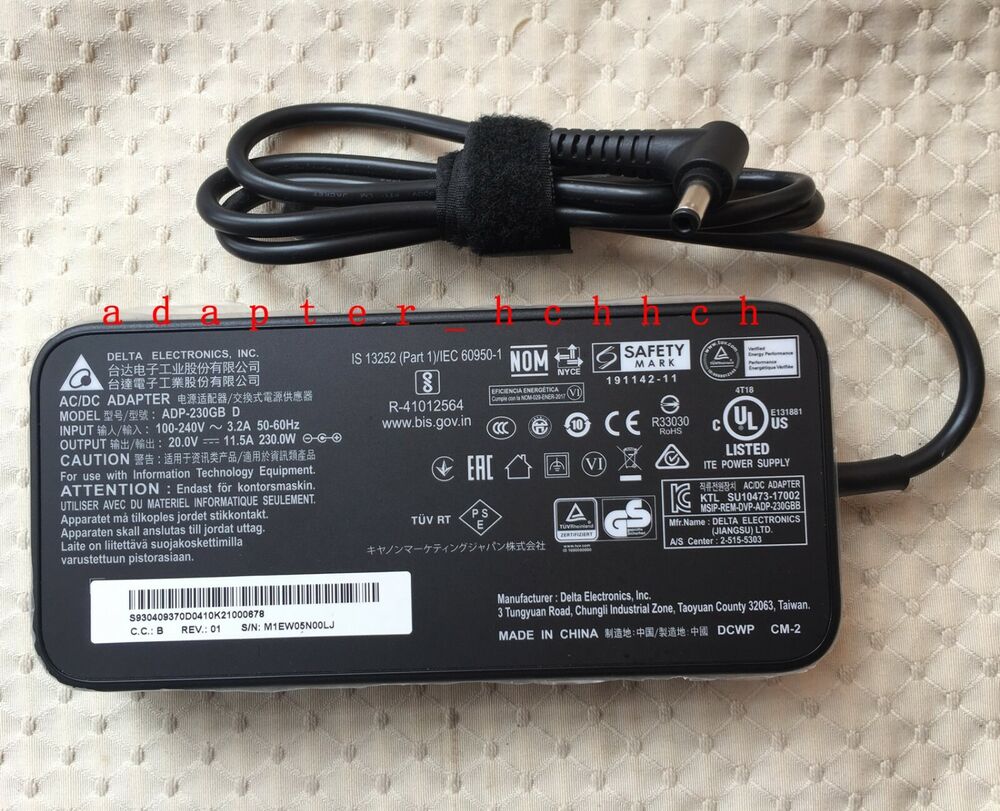New Original MSI Stealth GS76 11UH-192JP ADP-230GB D Delta 230W 20V Adapter&Cord