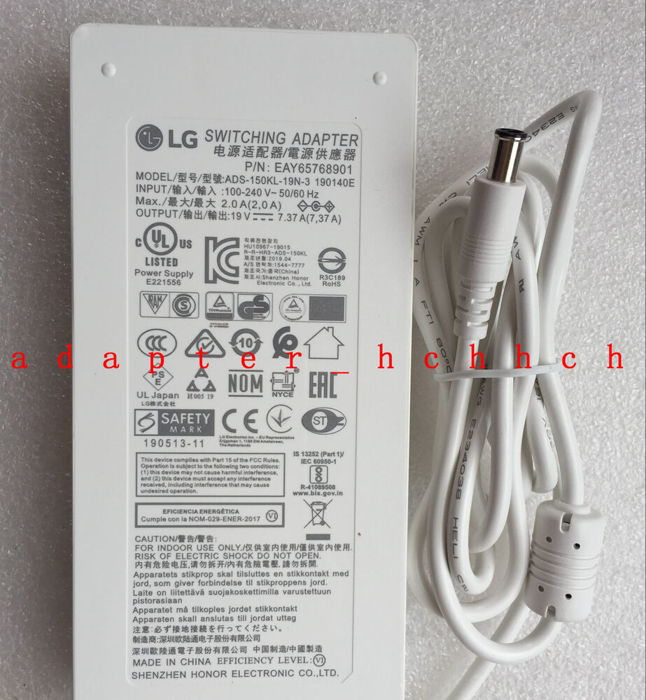 Original LG UltraGear LCD Monitor ADS-150KL-19N-3 190140E EAY65768901 AC Adapter