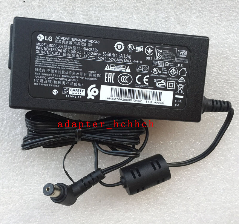 New Original LG 25V 1.52A AC adapter&Cord for LG SK4D DA-38A25 Wireless SoundBar