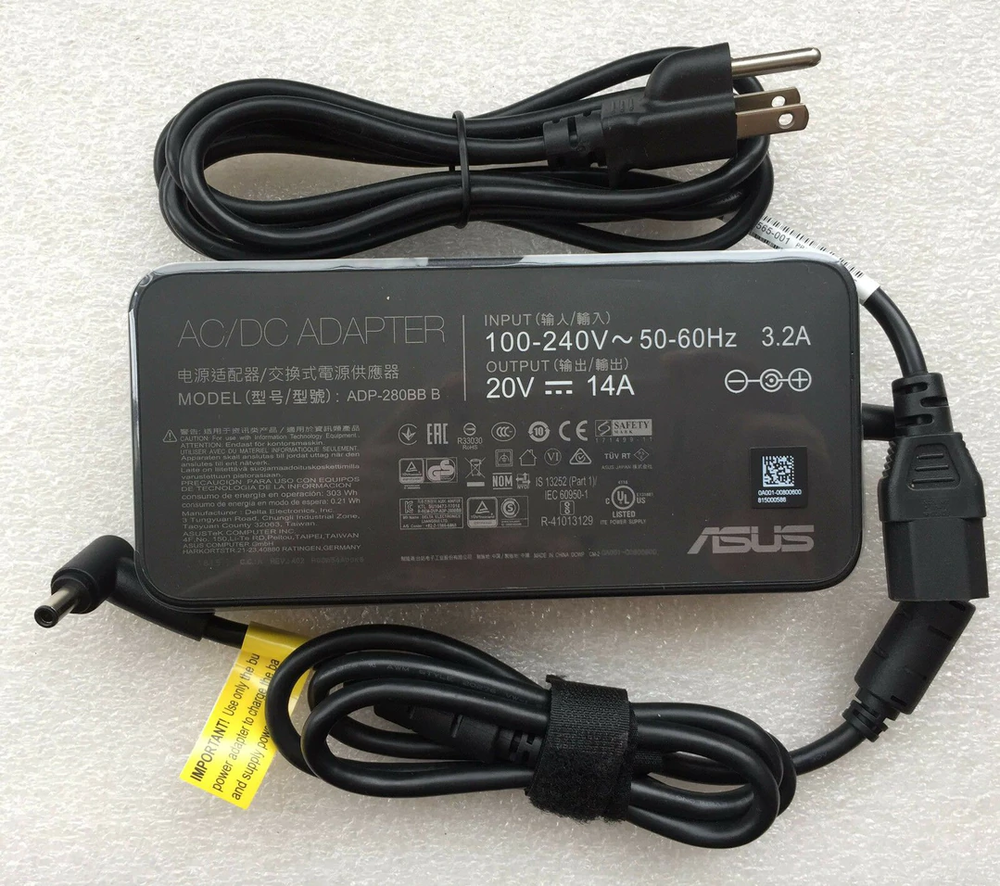 New Original ASUS ROG Strix G16 G614JV-AS73 ADP-280BB B 280W 20V AC Adapter&Cord