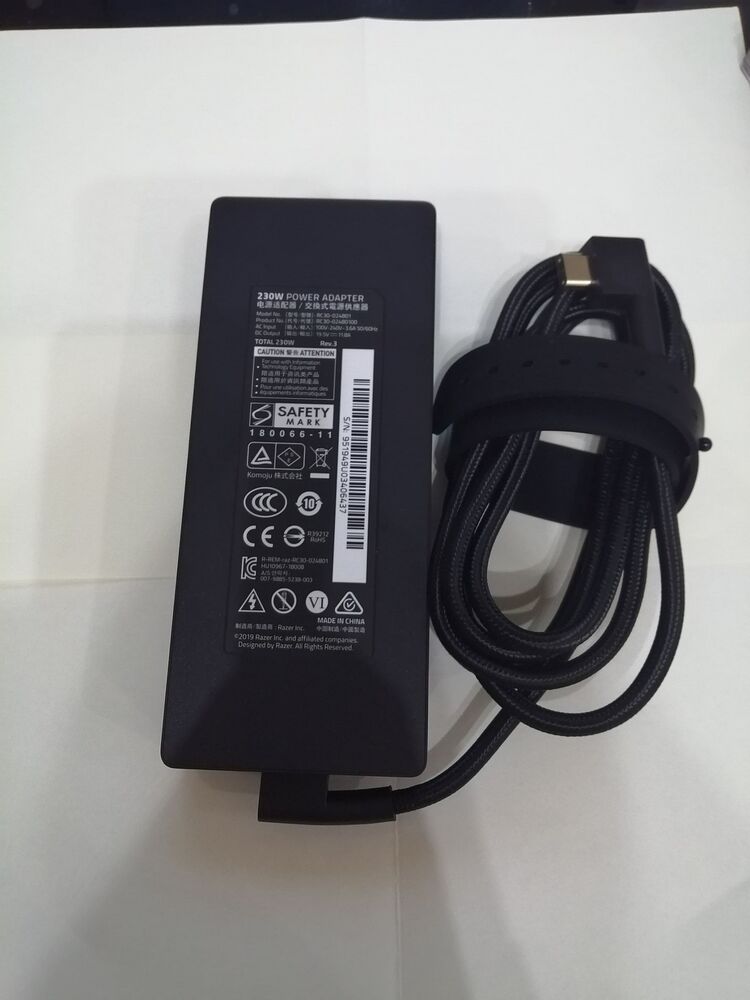 New Original Razer 230W AC Adapter for Razer Blade 15-UHD 144Hz i9-12900H Laptop