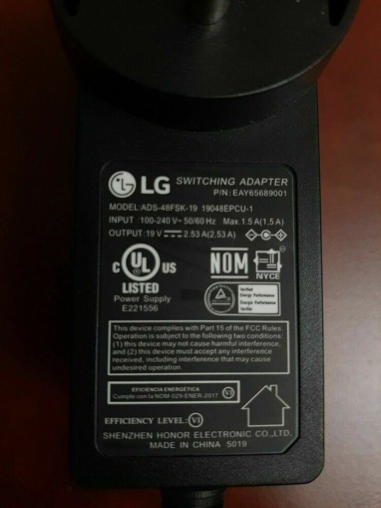 New Original LG AC Adapter for UltraGear 27GL83A-B EAY65689001 IPS LED Monitor@@