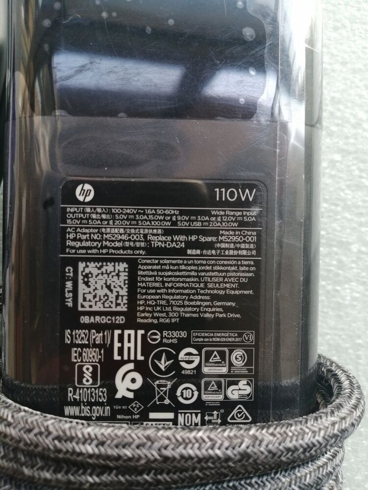 New Original 110W USB Type- C TPN-CA24 TPN-DA24 AC Adapter For HP Laptop Charger