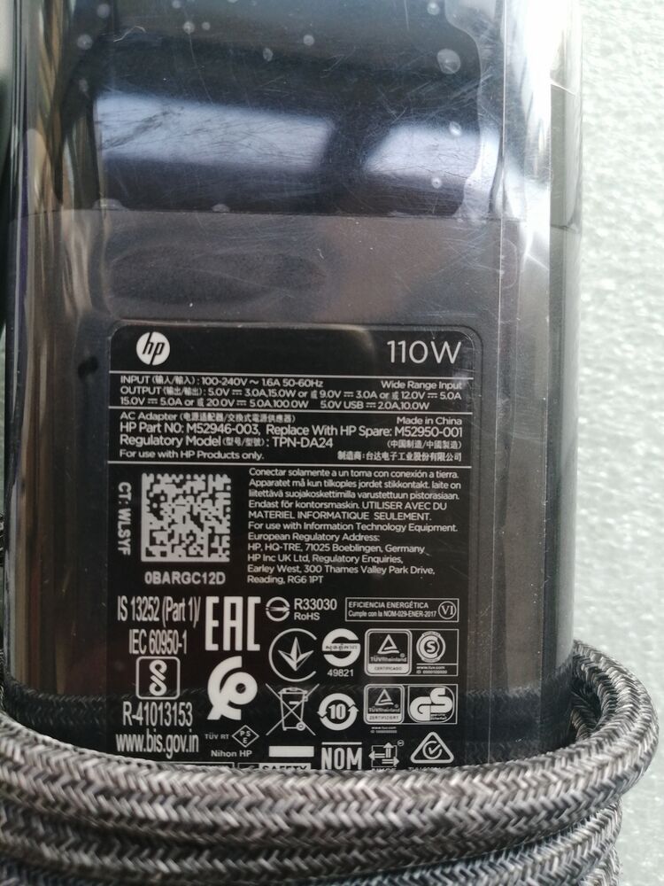 New Original HP 110W USB TYPE-C 20V 5A 5V TPN-CA24 TPN-DA24 Adapter M52946-003