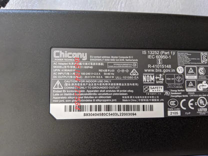 New Original OEM MSI Creator Z16 A11UET-013 A17-180P4B Chicony 180W Slim Adapter