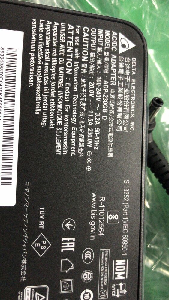 New Original MSI Creator 15 A10SGS-040US ADP-230GB D Delta 20V 11.5A AC Adapter@