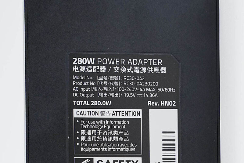 New Original Razer 280W Adapter&Cord for Razer Blade 17/i9-12900H/3070 Ti Laptop