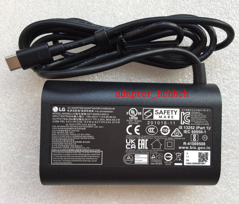 Original LG gram 15Z95P-P.AAE8U1 ADT-65DSU-D03-2 65W 20V/5V/9V/15V USB-C Adapter
