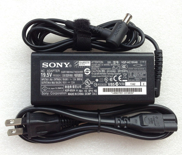 New Original OEM 65W 19.5V AC Adapter for Sony Vaio Fit 15E SVF15215CLB Notebook