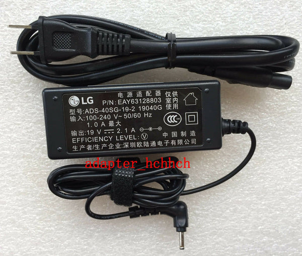 New Original LG 40W 19V AC Adapter&Cord for LG gram 13Z940-G.AH50K 14Z960-GA50K