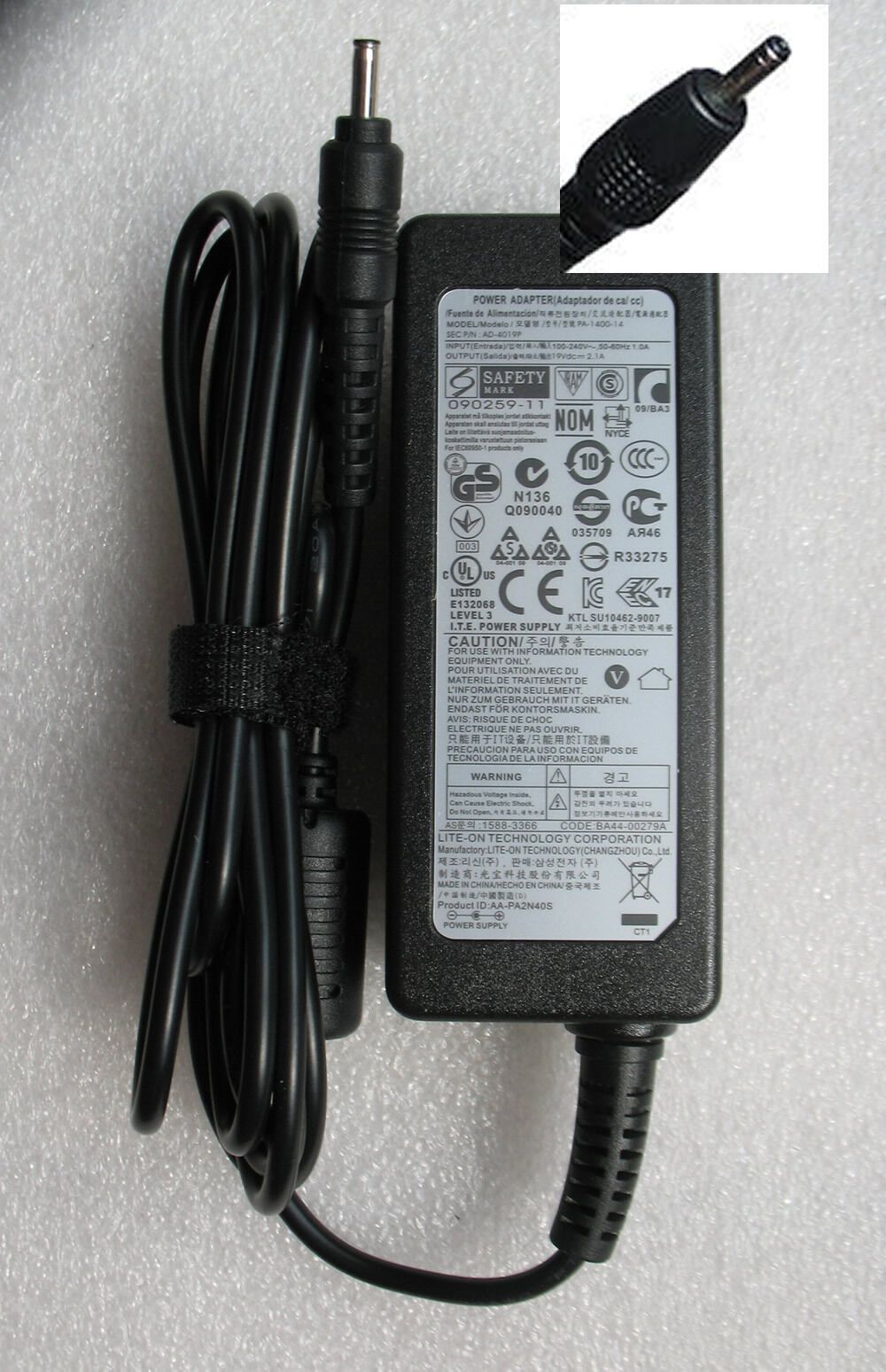 @New Original OEM Liteon Samsung Cord/Charger NP300U1A-A01US,PA-1400-14,AD-4019P