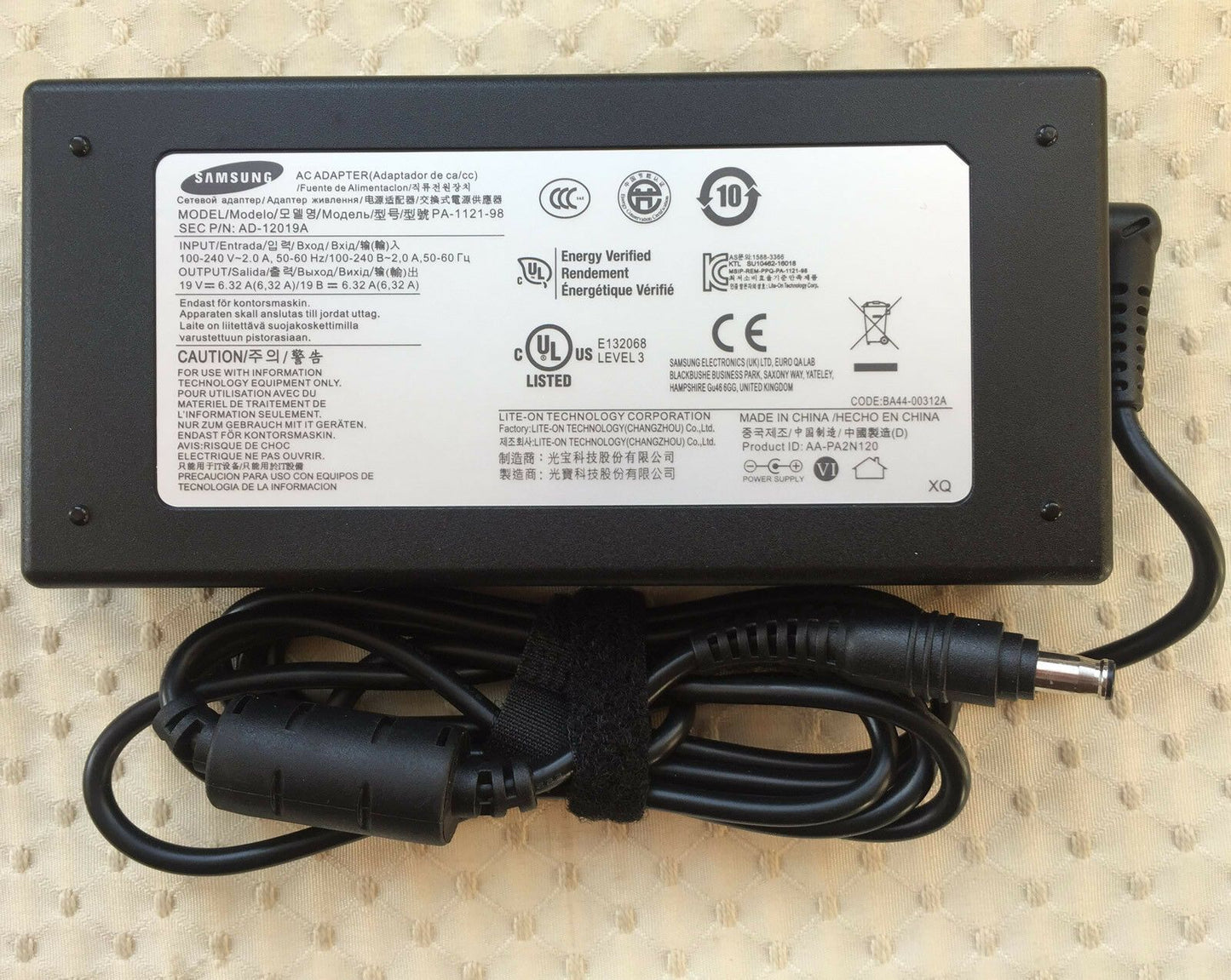 Original OEM Samsung 120W AC Adapter for Samsung Notebook Odyssey NP800G5M-X01US