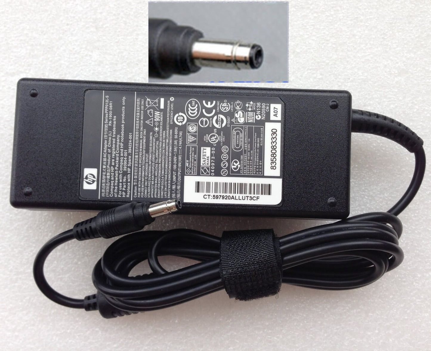 Original OEM 90W AC Power Adapter Charger HP SPARE 394224-001 393954-001 Laptop
