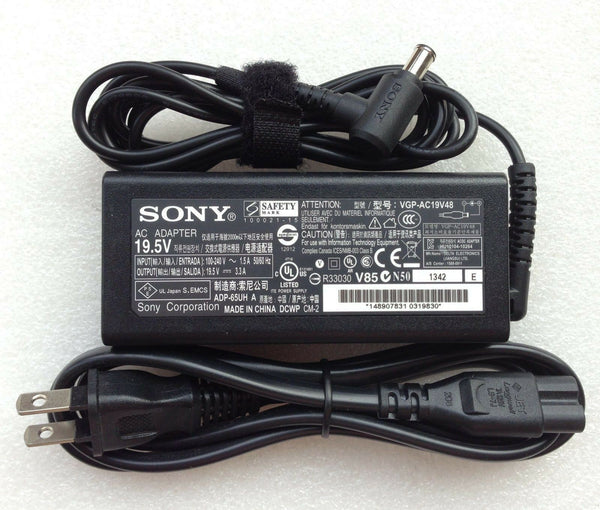 New Original OEM Sony 65W 19.5V AC Adapter for Vaio Fit 15E SVF15218CXB Notebook