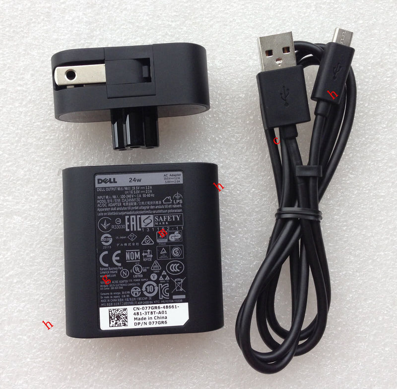 OEM Dell Venue 11 8 7 Pro Tablet AC Power Adapter Charger 24W DA24NM130 77GR6