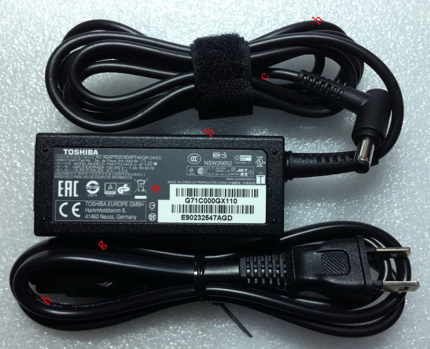 New Original Toshiba AC Adapter for Toshiba Tecra A50-EC-BTO,PA5177U-1ACA Laptop