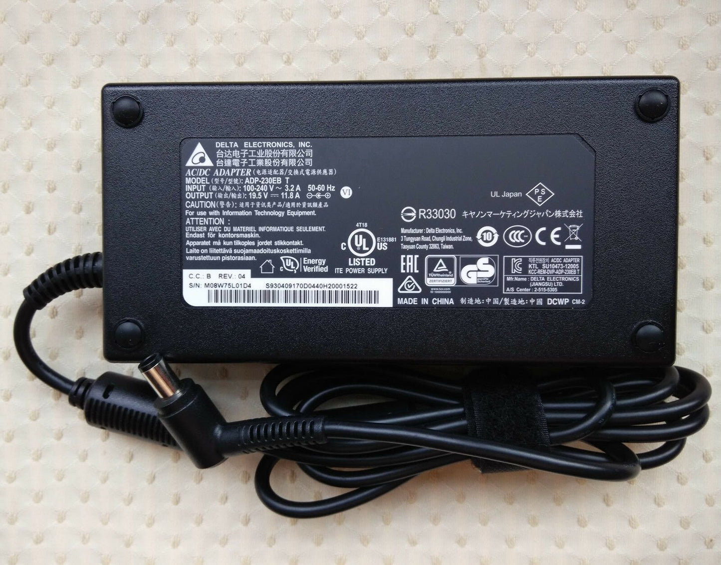Original Delta MSI 230W Charge GT72VR 6RE(Dominator Pro Tobii)-023NL,ADP-230EB T