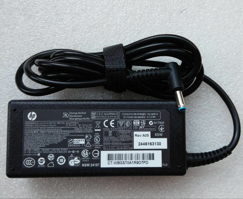 Original Genuine OEM HP 65W AC Adapter+Cord for HP Pavilion 17-E010US Notebook