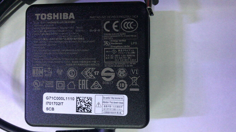 New Original OEM Toshiba 45W 5V/9V/15V/20V USB-C Cord/Charger Portege X30T-E-13K