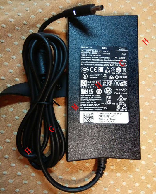 New Original OEM Dell 19.5V 6.7A AC/DC Adapter for Inspiron i7459-1659SLV AIO PC