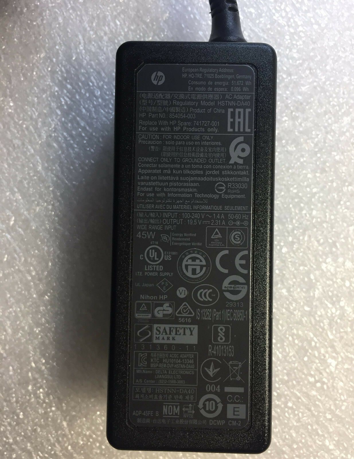 @New Original HP AC Adapter&Cord for HP 17-BY0068CL,854054-003,741727-001 Laptop