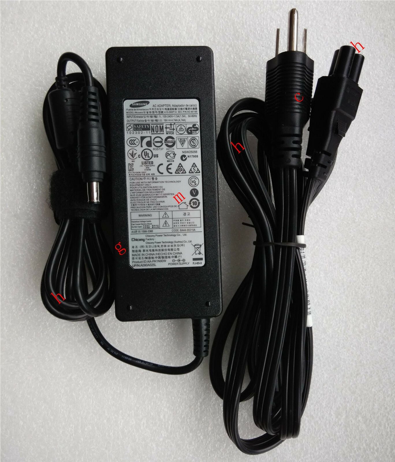 @New Original OEM Samsung 90W Cord/Charger ATIV Book 9 Pro NP940Z5L-X03US Laptop