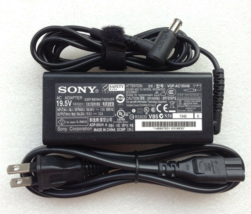 New Original OEM Sony 65W 19.5V AC Adapter for Vaio Fit 15E SVF1521BCXB Notebook