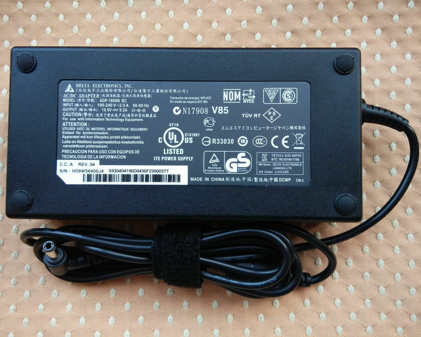 @Original OEM MSI Delta 180W 19.5V 9.2A AC Adapter for MSI GT60 2OC-003US Laptop