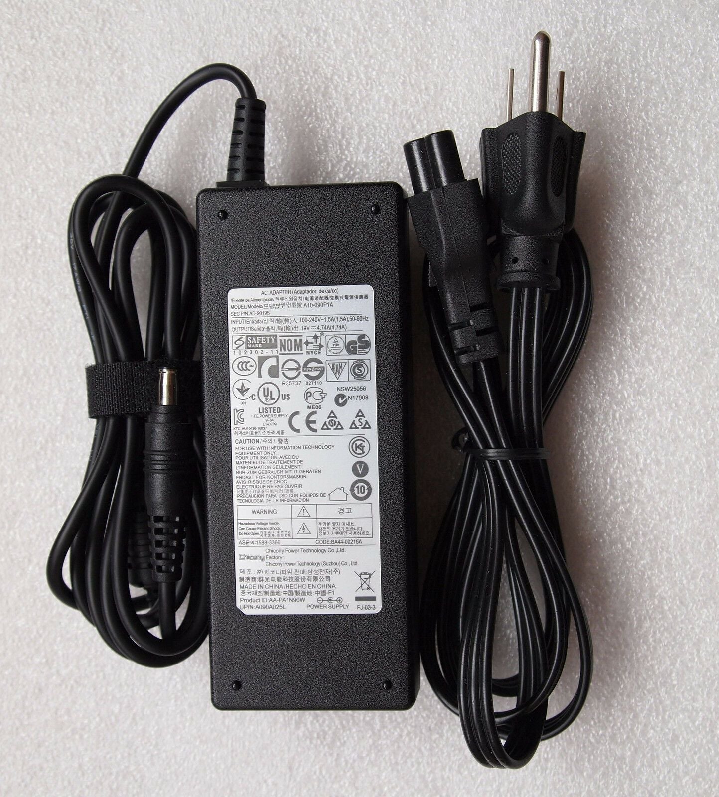@Original OEM Samsung A10-090P1A,AA-PA1N90W 90W AC/DC Power Adapter Charger/Cord