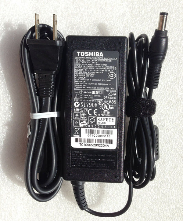 19V 65W Original AC/DC Adapter battery Charger cord For Toshiba N193 V85 R33030