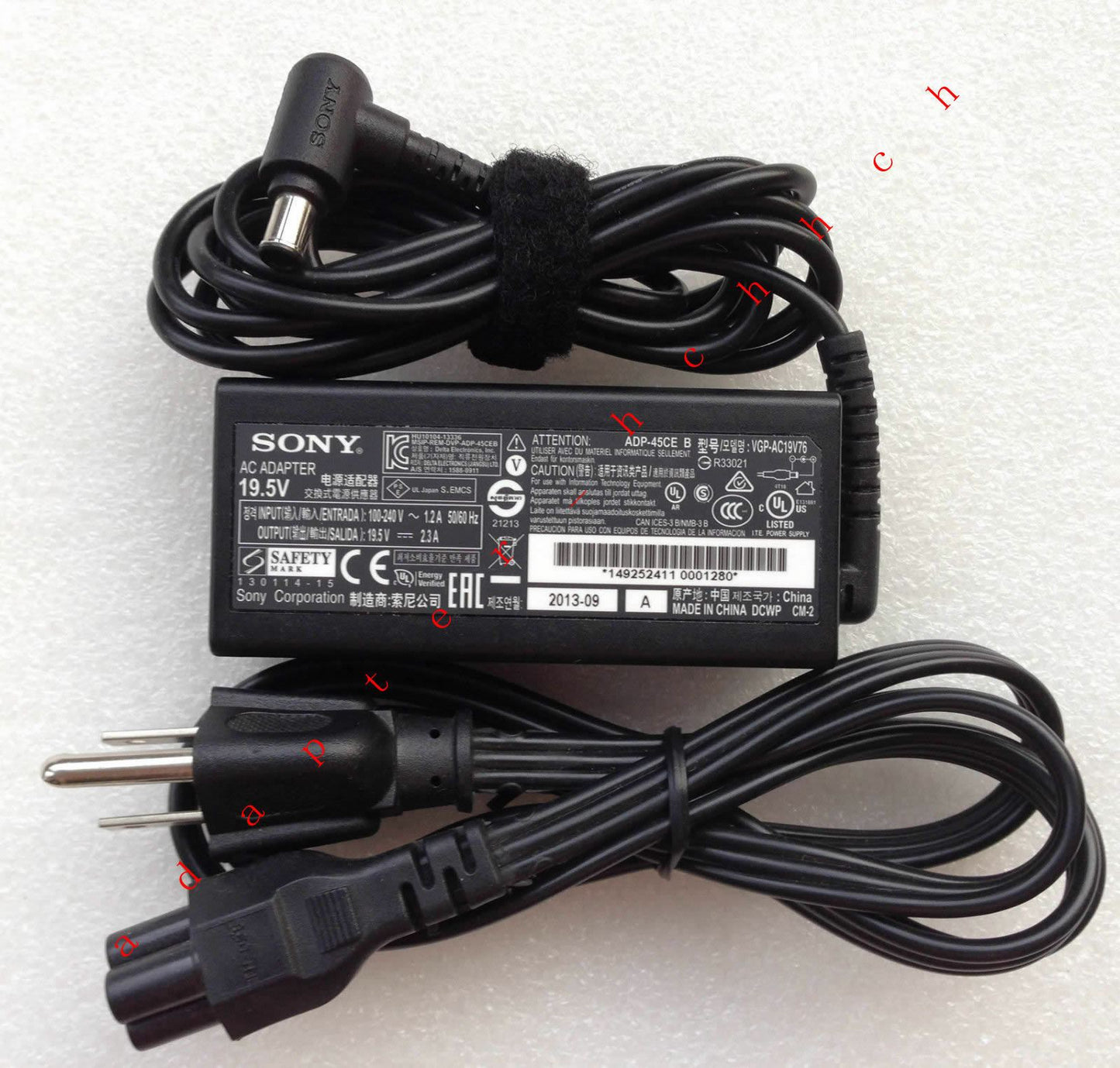 Original OEM Sony 45W 19.5V AC Adapter for Sony VAIO Fit 15A SVF15N1L2ES Flip PC