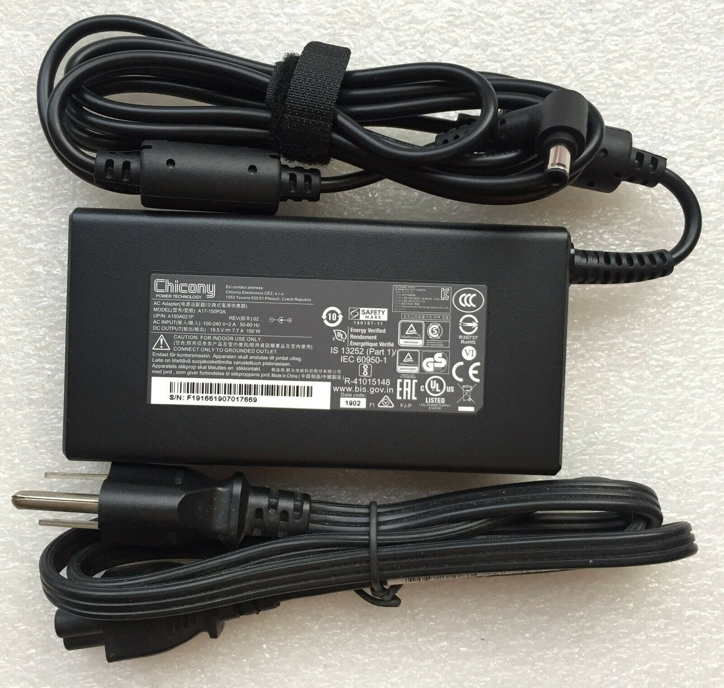 New Original MSI P65 Creator 8RD-019FR A17-150P2A Chicony 150W Slim Adapter&Cord