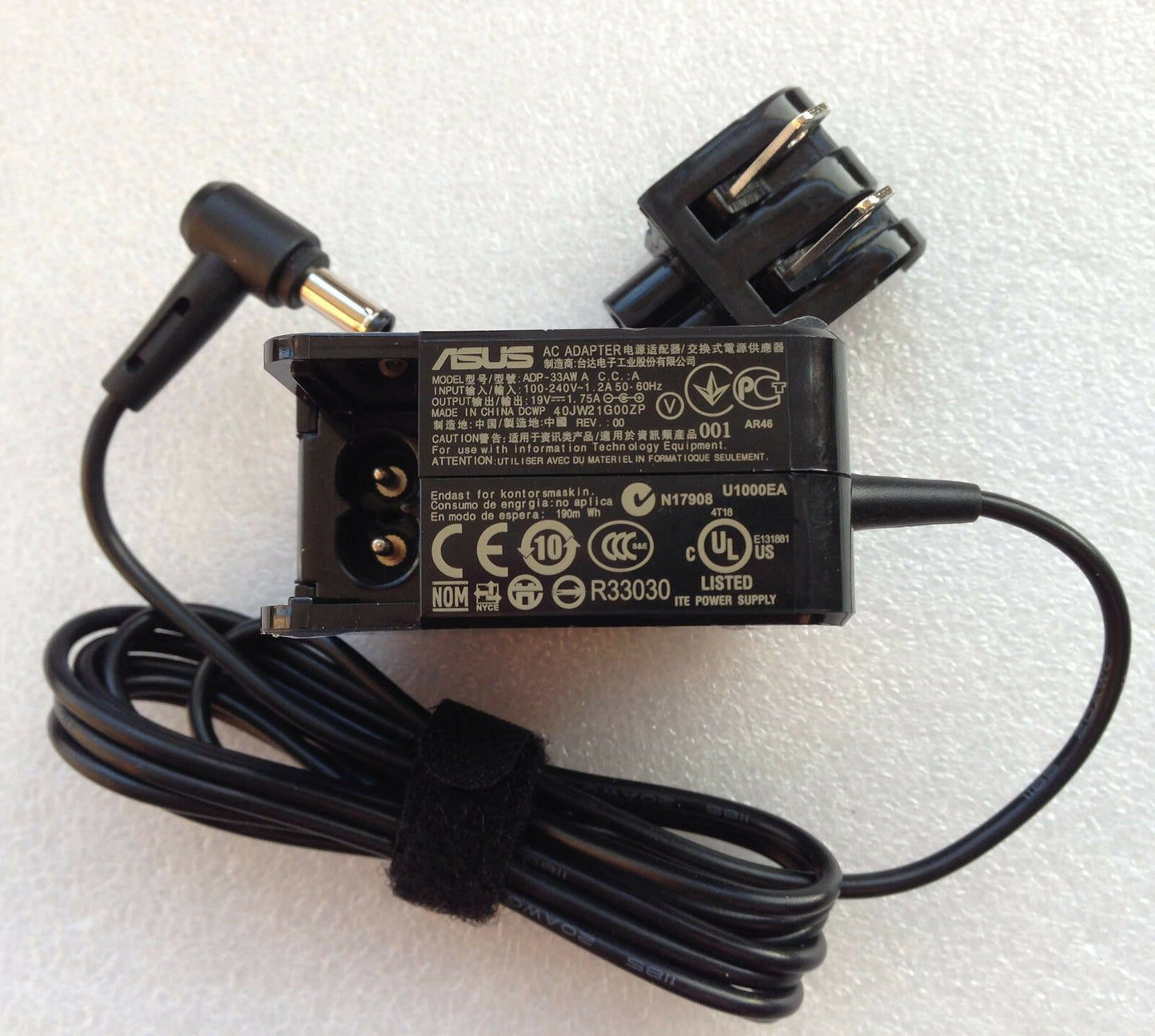 @Original Genuine OEM 33W AC Power Adapter Cord for Asus X551MA-RCLN03 Notebook