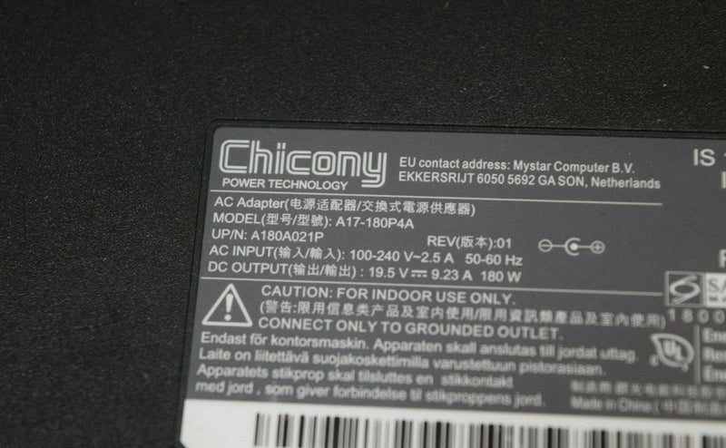 @Original MSI GS75 Stealth Thin 8SE/RTX2060,A17-180P4A Chicony 180W Slim Adapter