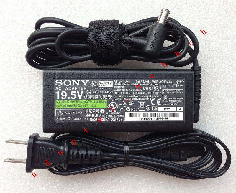 Original Genuine OEM Sony 65W AC Adapter+Cord for Sony VIAO SVZ131190X Notebook