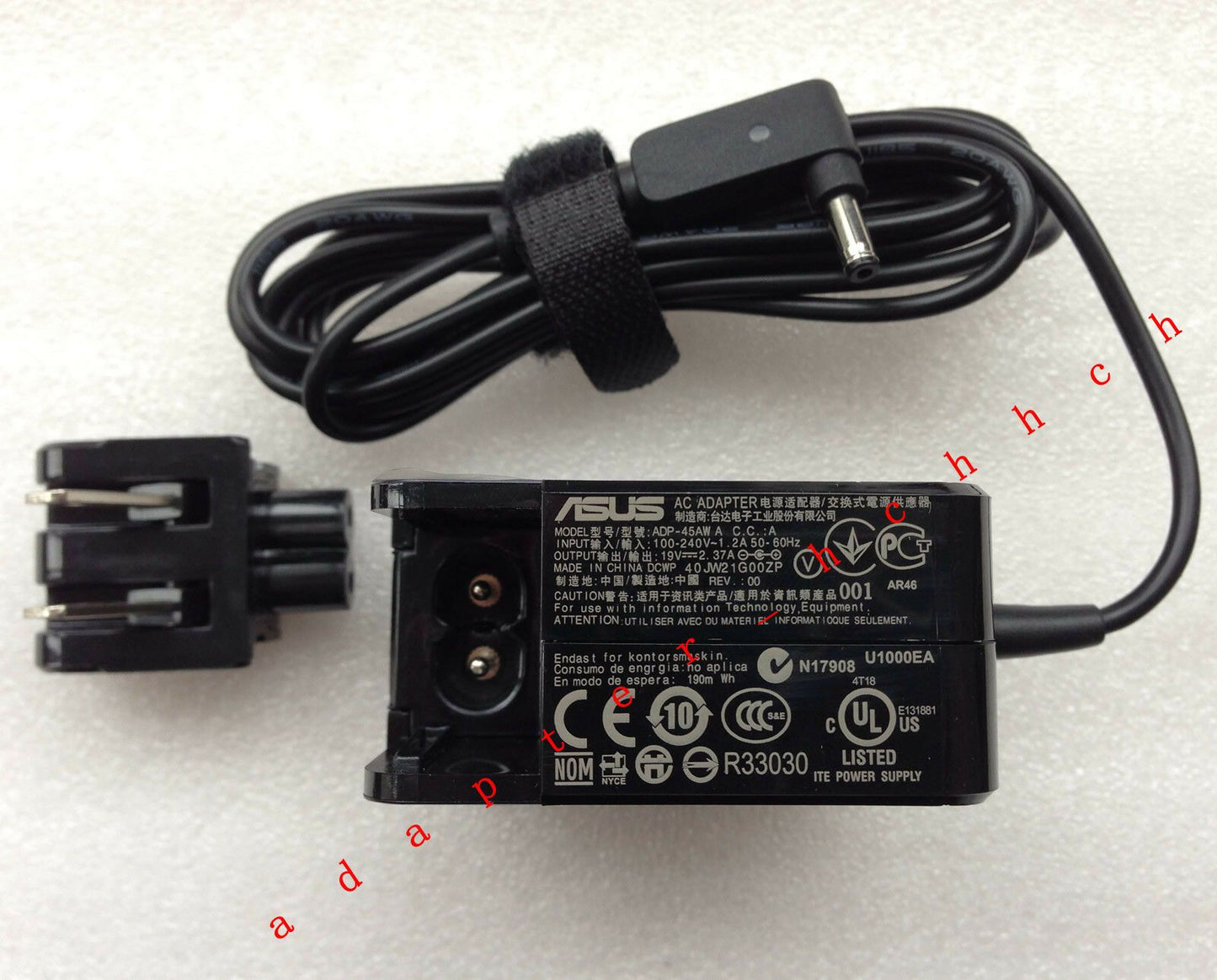 Original OEM ASUS 19V 2.37A 45W AC Adapter for ASUS Zenbook UX301LA-XH72T Laptop