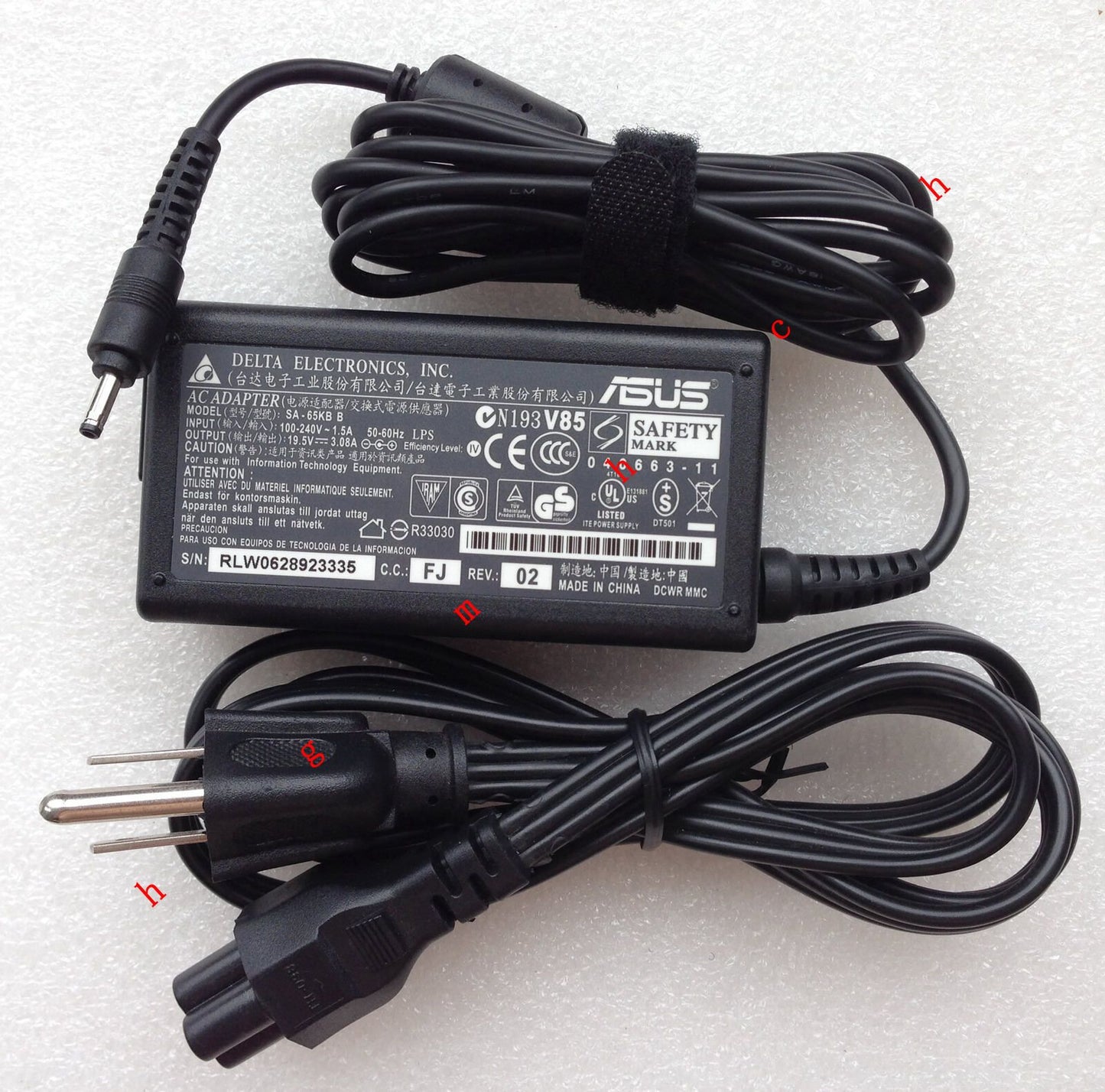 @Original OEM ASUS 60W 19.5V 3.08A AC Adapter for Eee Slate EP121-1A004M Tablet