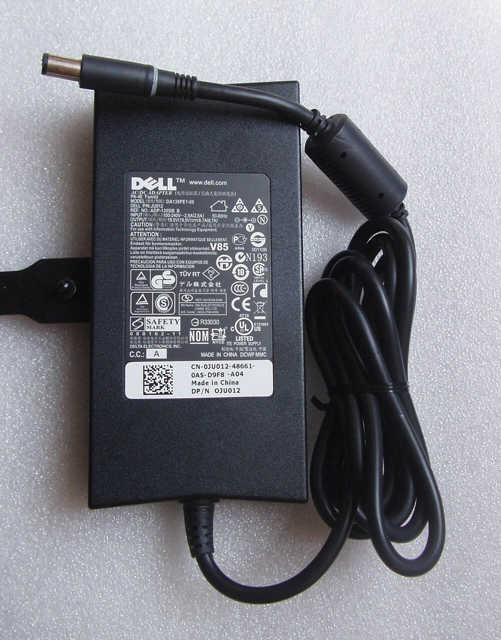 New Original OEM Dell HP-AD130B13P,TC887,DA130PE1-00,JU012 PA-4E 130W AC Adapter