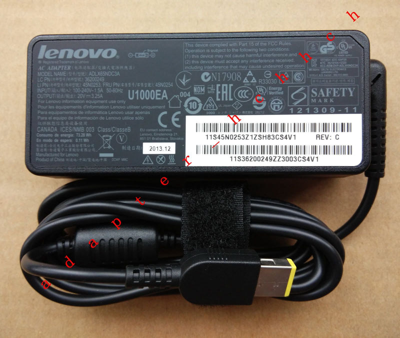 @Original Genuine OEM Lenovo 65W 20V Cord/Charger ThinkPad L540 20AU,20AV Laptop