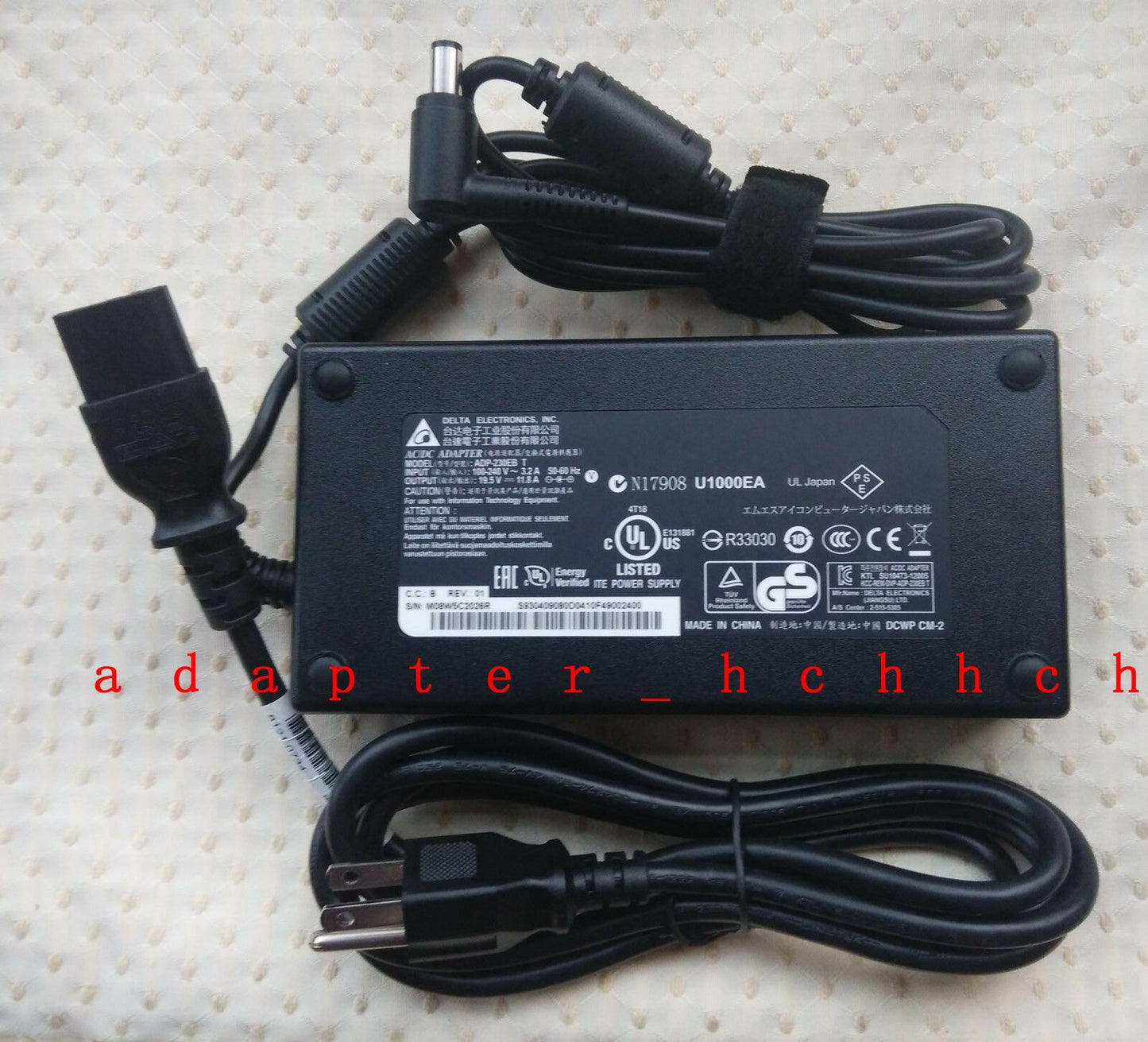 Original Delta 230W 19.5V AC/DC Adapter&Cord for MSI WT72-6QI16H21FD,ADP-230EB T