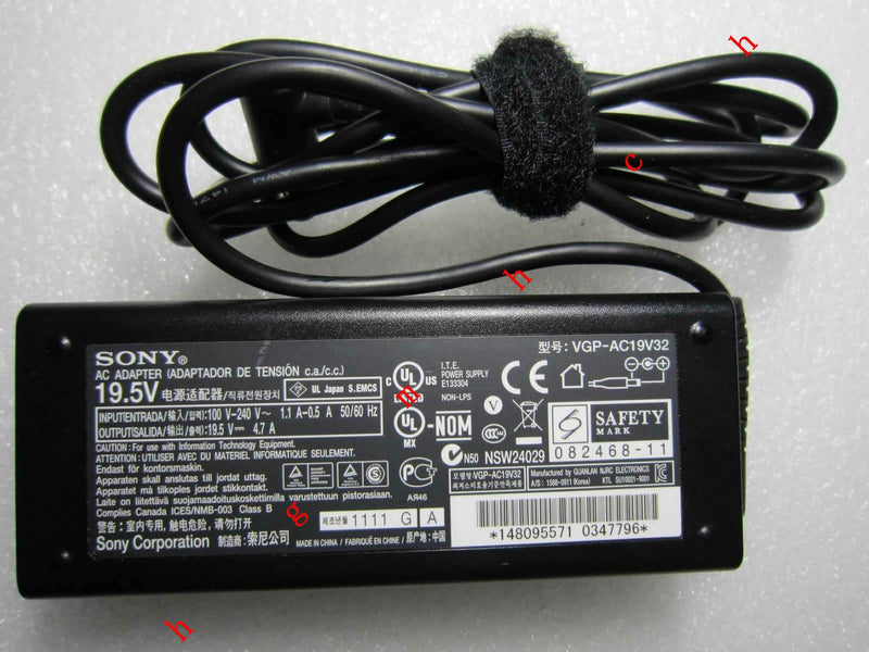 Original Genuine OEM Sony 90W AC Power Adapter for Sony Vaio VPCSC41FM Notebook