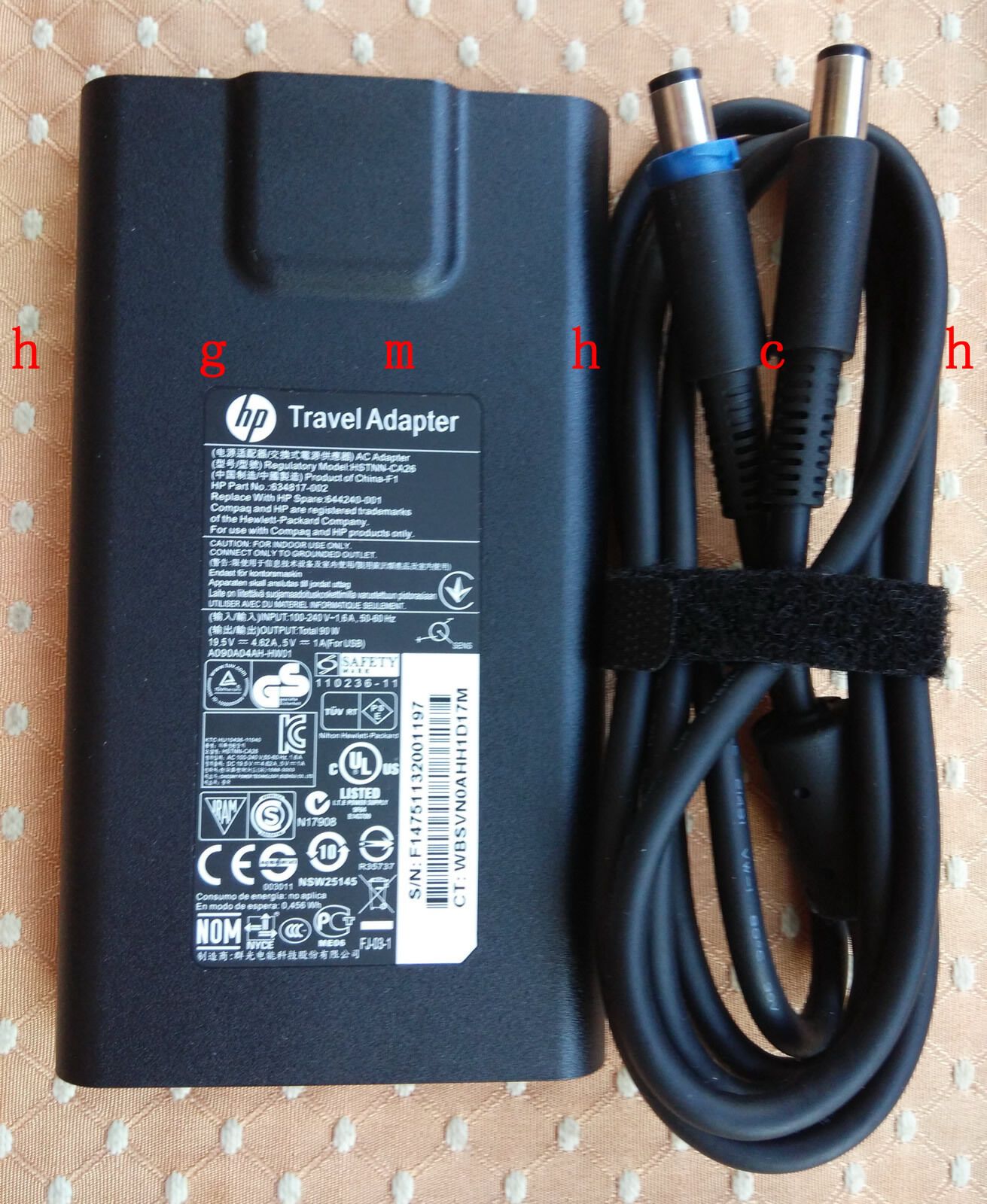 Original HP 90W 19.5V/5V Travel AC Adapter for HP ENVY ENVY 15-3023TX,644240-001