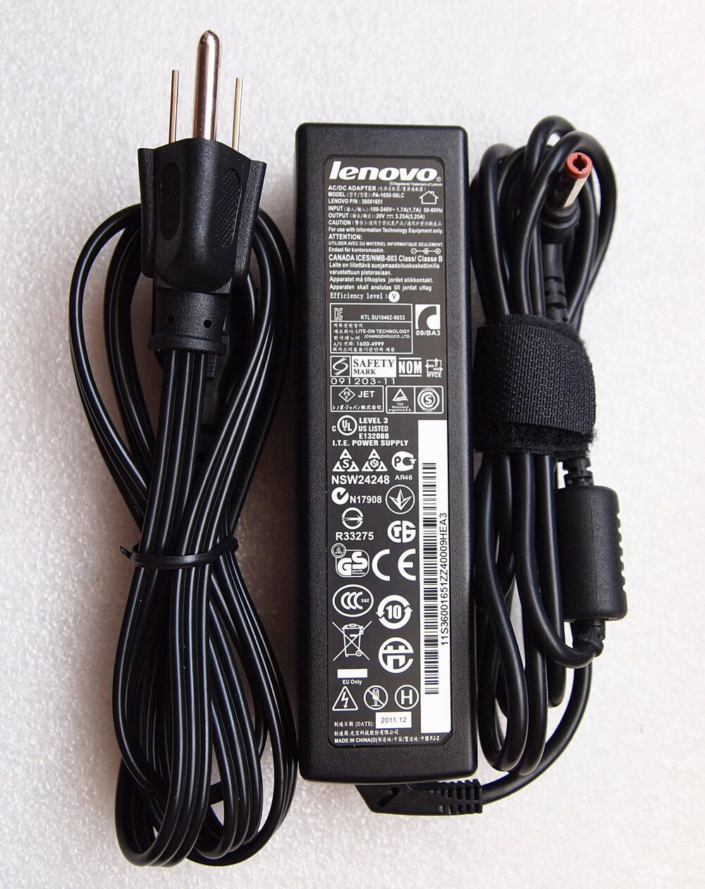 Original Genuine OEM Lenovo 65W AC Power Adapter for Lenovo B570 1068-A2U Laptop