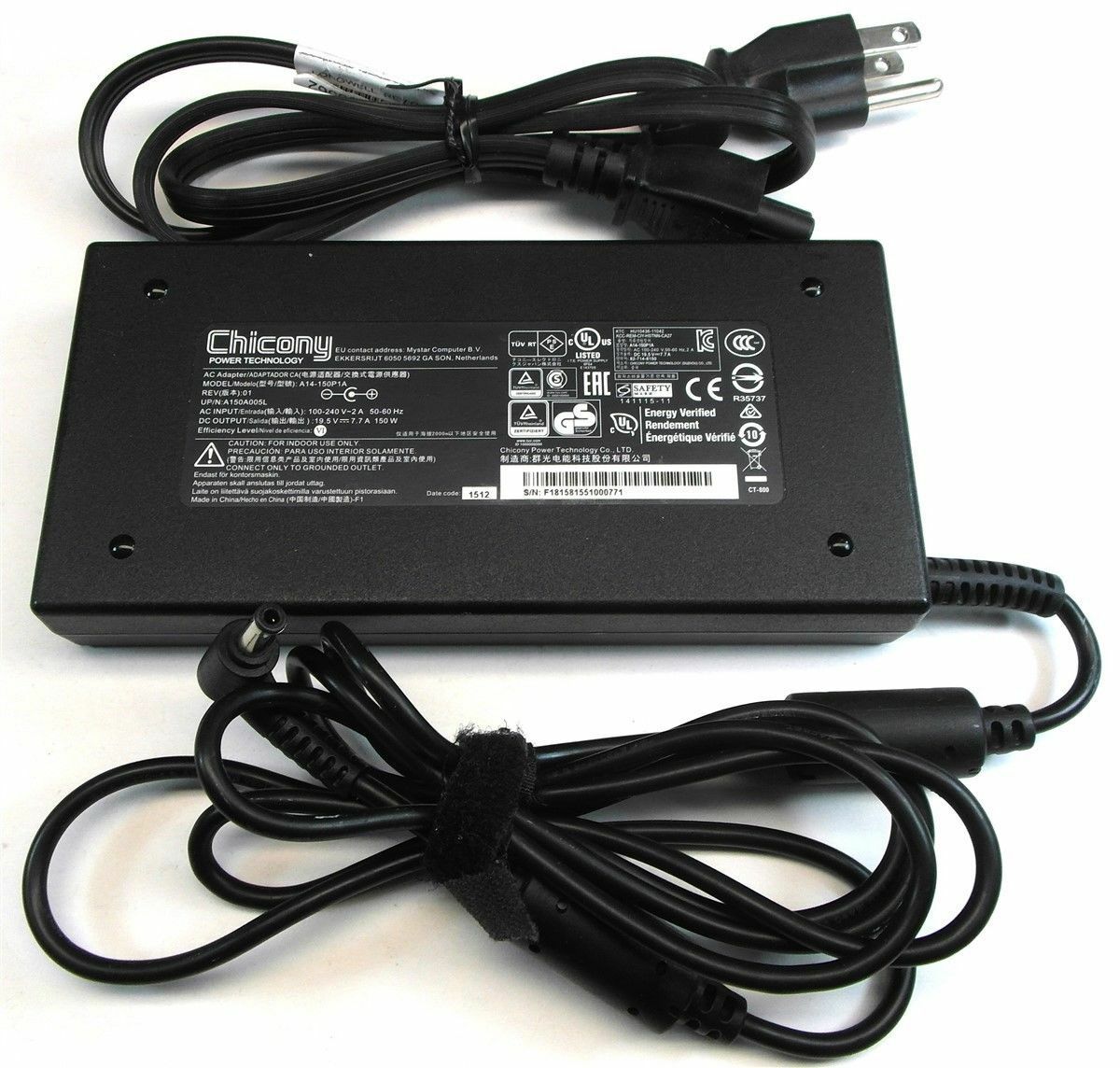 @@Original OEM Chicony 150W 19.5V 7.7A AC Adapter for Clevo P650RA,P651RA,P655RA