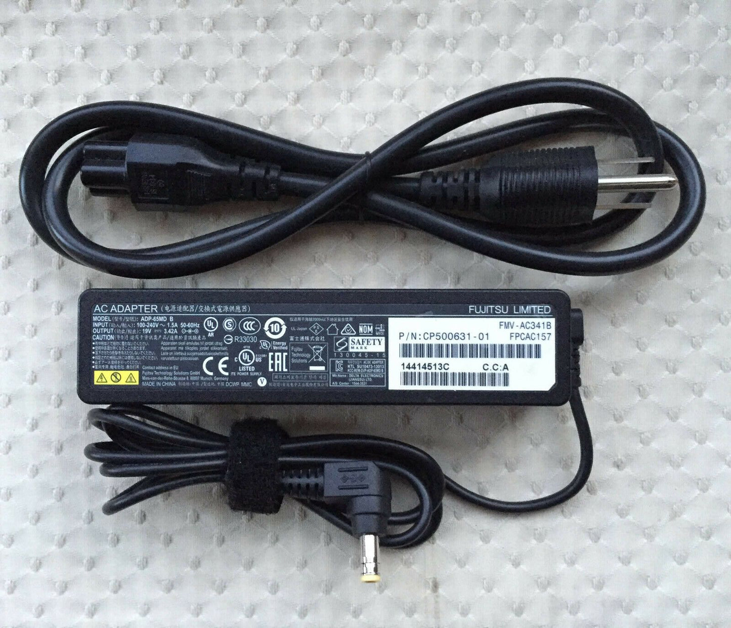 Original Fujitsu 65W Slim AC Adapter&Cord for Fujitsu LifeBook E544/i3/i5 Laptop