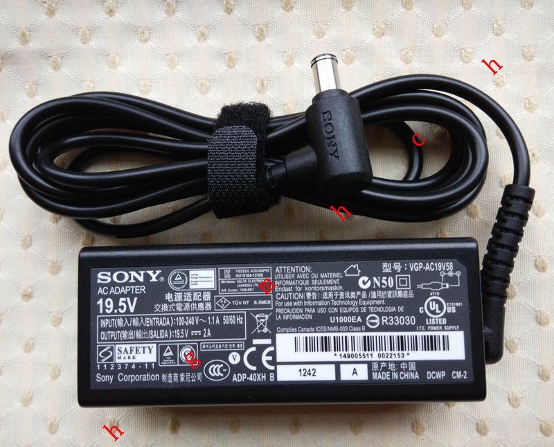 Original Genuine OEM Sony 19.5V 2A AC Adapter for Sony VAIO SVT13115FLS Notebook