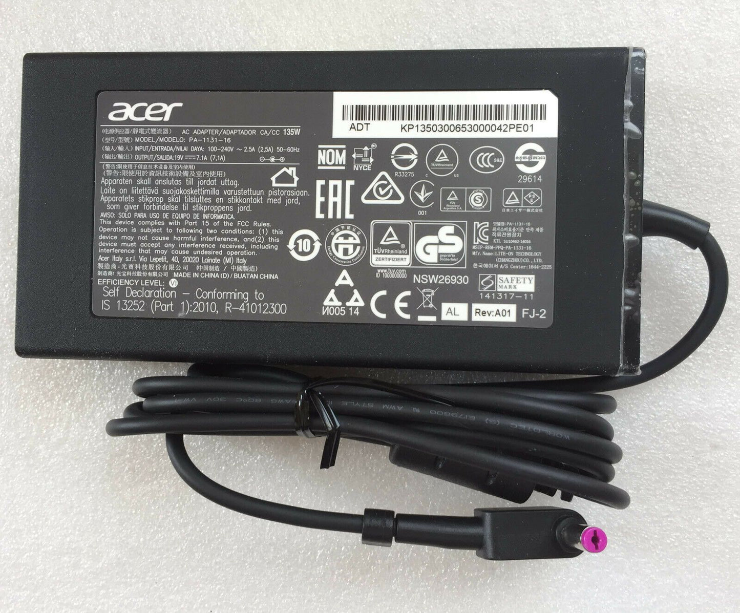 Original 135W AC Adapter&Cord for Acer Aspire KP.13503.006,KP.13501.007 Notebook
