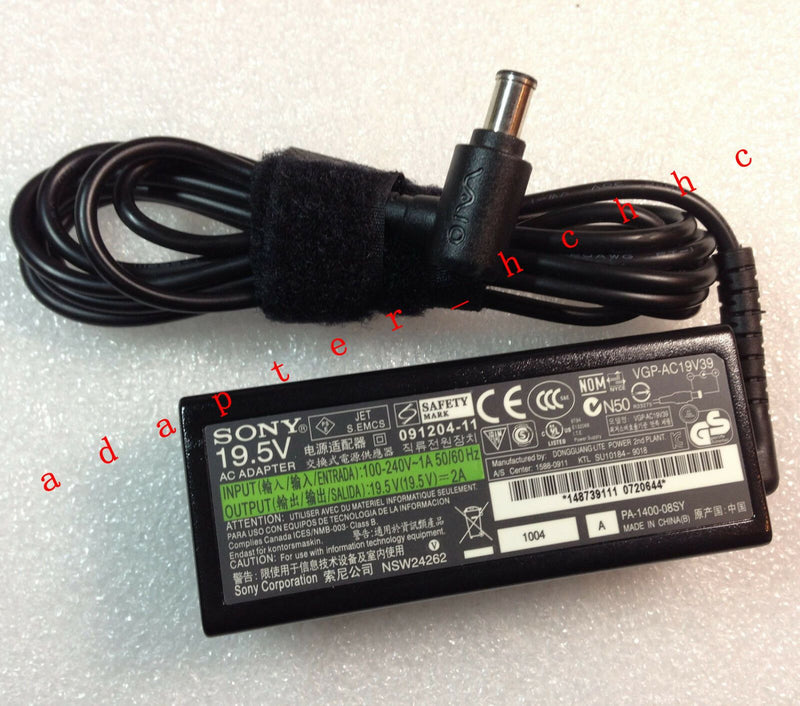 New Original OEM 19.5V 2A AC/DC Adapter&Cord for Sony VAIO SVT13124CXS Ultrabook