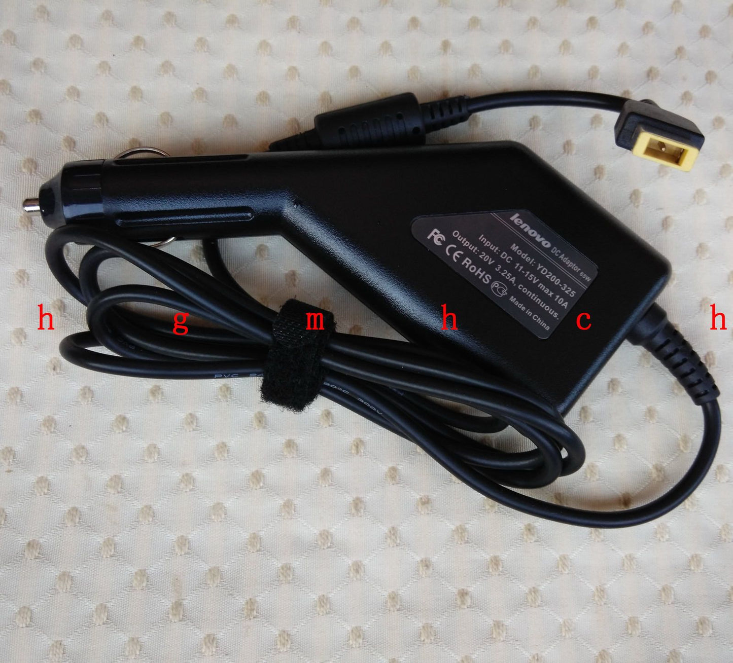 Original OEM Slim Tip DC/In Car Charger for Lenovo ThinkPad T460 Series Notebook